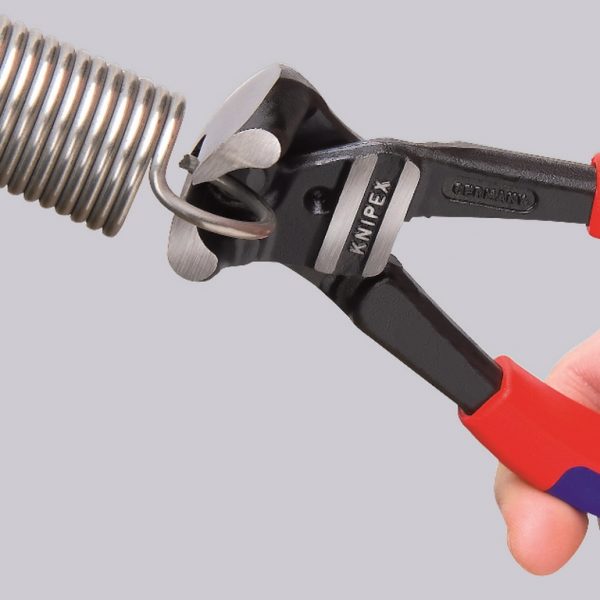 KNIPEX 61 01 200 Pinzas de corte frontal para pernos gran efecto palanca negro atramentado recubiertos de pl/ástico 200 mm